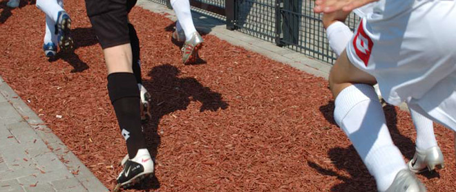 öcocolor als Fallschutzbelag auf dem Sportplatz